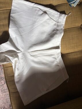 Zara White High-Waist Tailored Shorts